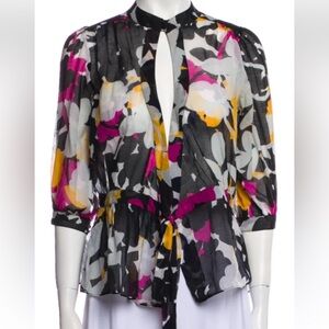 Diane von furstenburg floral wrap top